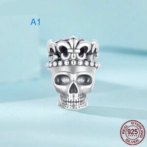🔥SALE! 1 Scull Purple Brain Sterling Silver 925 Charm
